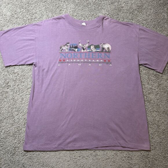 Vintage Northern Lifestyles Canada Graphic T-Shirt Mens XL JMD Inc Single Stitch - Picture 1 of 8